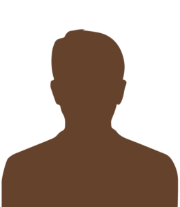 Brown silhouette of a man, waiting on a real image.
